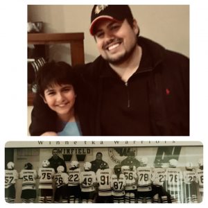 End of year hockey party and team photo at a tournament 2016-17 Christos Cintron