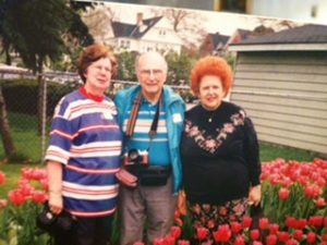 Tiptoeing through the Holland, Michigan tulips with my beloved husband George and my dearest friend Elaine, courtesy of photographer Morrie Sweet, all of blessed memory. Faith Block
